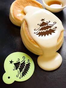 1 pieza Plantilla de horneado personalizada, plantilla de espolvoreo navideña personalizada con texto o patrón personalizado, plantilla reutilizable para decorar galletas y pasteles navideños, molde de polvo de cacao y azúcar DIY para tartas, magdalenas, arte de café con leche, hornear de invierno, postres de fiesta e ideas de regalo - Colores personalizados - Ver 3