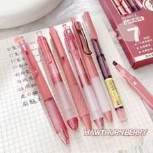 ST Retractable Ballpoint Pen Assorted Set, Quick-Drying Ink Pens For Students, Black - Rose Red - View 4