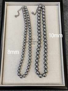 1件银灰色珍珠项链，女士多层复古简约颈链，优雅锁骨链，感恩节、生日、新年礼物