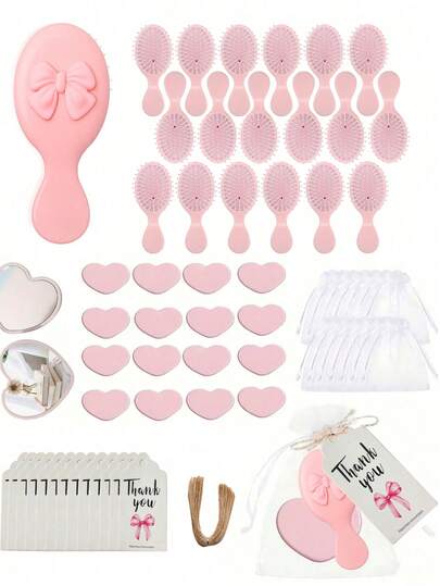 مجموعة فرشاة ومرآة 1/2/4/6/8/10/12/15/20 قطعة، فرشاة شعر بشكل فراشة محمولة، مرآة جيب بشكل قلب، هدية حفلة، مرآة مدمجة، فرشاة شعر صغيرة للسفر، هدية بشكل فراشة، كيس هدايا، بطاقة هدية، مناسبة للنساء والفتيات والسيدات في أعياد الميلاد وأعراس الحمام وحفلات العزوبية وحفلات التخرج