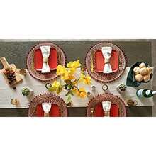 DII 100% algodón, se puede lavar a máquina, Everyday Chambray Cocina Mantel para la cena partes, verano y aire última intervensión Picnic - Asientos 152,4 x 264,2 cm 8 A 10 personas,(Piedra 274.3 x 35.6 cm (Rectangular)) - Multicolor - Ver 5