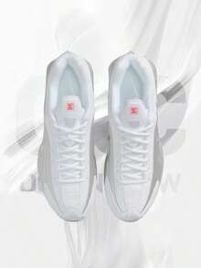 Nike Shox R4 White Bright Crimson Metallic Silver– Men's Lifestyle Sneakers – Shoes For Man -Vintage-Spring & Summer-Inspired Running Shoes, Shock-Absorbing Comfort, Gym To Streetwear Casual Wear-Mother's Day Gifts-Father's Day Gift–HQ1988 101 - 白色/白色/亮紅色/金屬銀色 - 查看 3