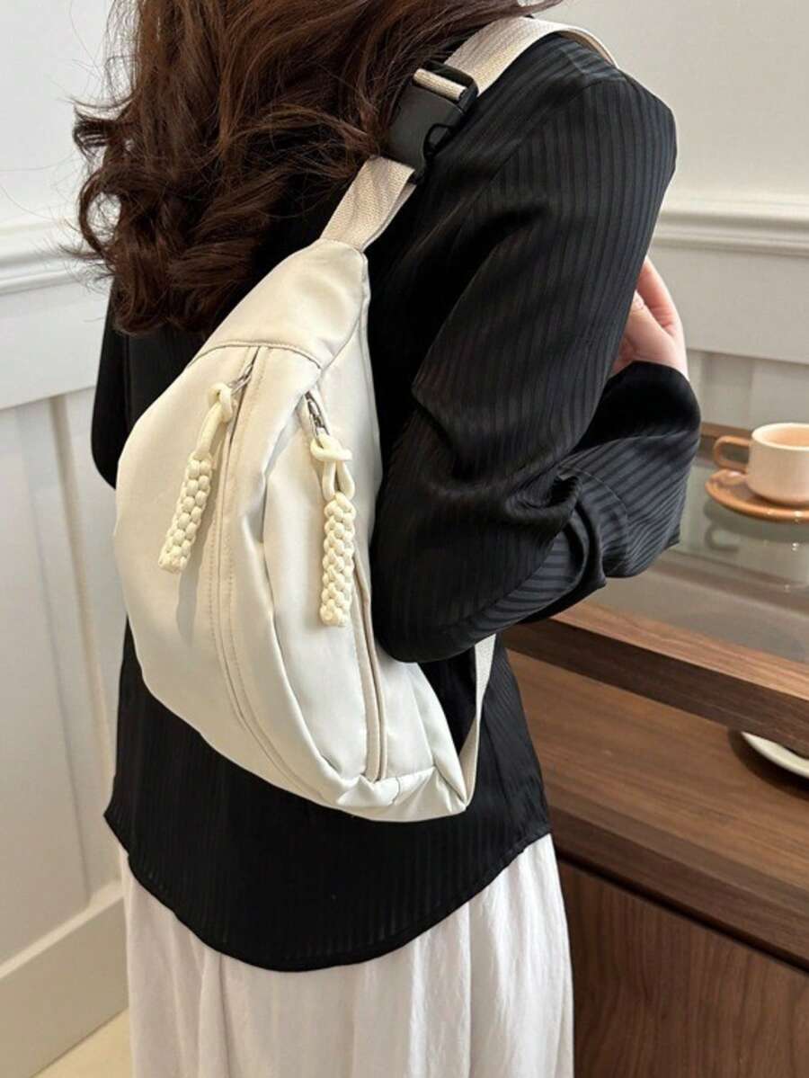 Belt Bag,Fanny Packs For Women,Sport Bag Waist Bag Fanny Pack For Mobile Phone For Running For Hiking For Cycling For Exercise Nylon Fashionable Casual Minimalist For Men For Women For Student - 白色 - 查看 1