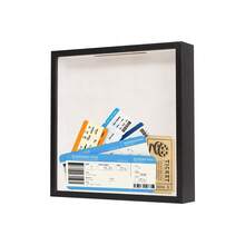 1个多尺寸（15x15/20x20/29x29厘米）黑/白PVC材质3D立体相框，用于存放旅行纪念品、照片，也可作为旅行纪念品收纳盒、登机牌/门票收纳盒、装饰收纳盒、票务整理盒和旅行剪贴簿使用，是完美的圣诞节/周年纪念日/生日礼物（家居装饰及节日聚会纪念品）。