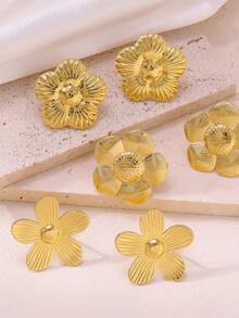 1 Bộ Hoa tai thời trang dành cho nữ, nhiều loại đinh tán bằng thép không gỉ bất đối xứng với các thiết kế về sinh vật biển như hoa, sao biển, vỏ sò, Hoa tai sọc có kết cấu ít gây dị ứng - Trang sức cho đám cưới, tiệc tùng, lễ hội, Giáng sinh, Ngày lễ tình nhân, Ngày của mẹ, Thích hợp để đeo hàng ngày và sự kiện - Vàng - Xem 9