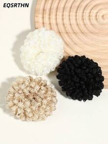 3/6pcs French Lace Scrunchies, Fluffy Curly Hair Ties, Black & Beige Elegant Multicolor Fashion Hair Accessories, Korean Ins Style Hair Styling Tool, Easy Bun Updo For Casual, Date, Party ,Ponytail Holders ,Hair Elastics ,Hair Rubber Bands ,Hair Rope