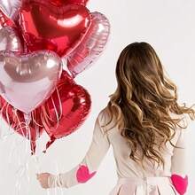 Globos de helio con forma de corazón de 18 pulgadas en color rosa, dorado rosa y rojo, que soportan helio para decoración del Día de San Valentín, cumpleaños, boda, compromiso, aniversario y Día de la Madre - multicolor - Ver 5