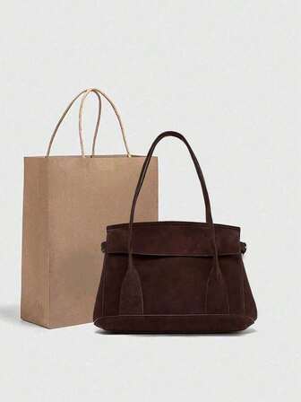 1 pieza Bolso de mano urbano de cuero mate de unicolor, bolso de hombro de moda retro de gran capacidad para mujeres con asas duales y cierre a presión, adecuado para viajes, compras, citas, regalo para mujeres, apto para adolescentes, estudiantes universitarias y damas de oficina, excelente para oficina, escuela, trabajo, negocios, viajes, picnic, no incluye bolsa de regalo