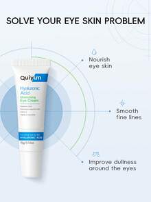 1套6入組保濕QUIYUM玻尿酸護膚套裝（面霜30g＆潔面乳50g＆眼霜15g＆面部精華液17ml＆去角質磨砂膏50g＆身體乳100g），保濕和提亮皮膚護理禮盒，改善整體膚色，護膚禮品袋，適合女性和女孩自我護理旅行必備品 - 藍色 - 查看 10