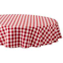 DII - Mantel de Mesa (177.8 cm), diseño de Cuadros, Color(177.8 cm (Redondo) Rojo) - Multicolor - Ver 1