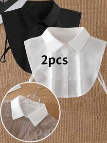 1件可拆卸领子，男女通用商务休闲百搭无袖假领 - 彩色 - 查看 11