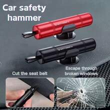 1pc 2-In-1 Car Safety Hammer With Emergency Seatbelt Cutter And Window Breaker, Essential Car Escape Tool - one-size - View 12