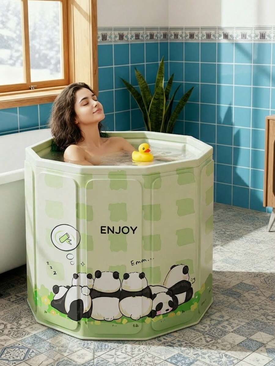 一体式免安装折叠浴缸 - 独立式设计，适用于淋浴房/家庭浴室，便携且节省空间。专为成人打造的SPA体验，满足热水浴和冰浴双重需求，放松身心，实用性强！两种尺寸可选，适合居家/酒店/商务旅行，轻松享受便捷的沐浴自由！ - 彩色 - 查看 1