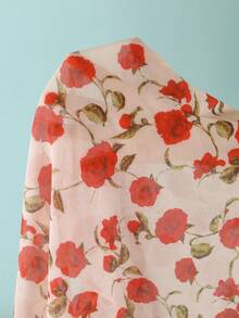 女士性感波西米亚风吊带比基尼套装，花卉印花系带上衣和裙式泳裤，是度假海滩的完美泳装之选 - 彩色 - 查看 8