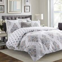 Comforter Twin Size, 600 Thread Count Cotton Yellow & Blue Damask With Taupe Brown Reversible Pattern, Down Bedding Set 2Pcs (Twin, White Damask), Twin Comforter - Patchwork Yellow - View 7