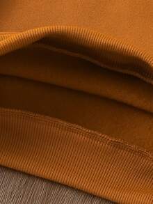 Toddler Boys' Fashionable Letter K Crown Print Hoodie And Pants Set, Autumn/Winter - Rust Brown - View 7