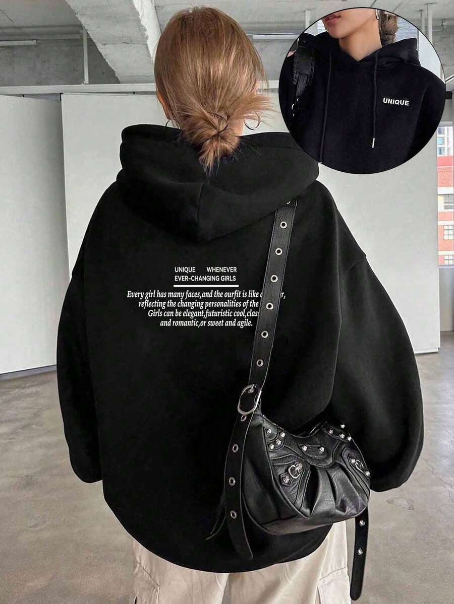 大码女式宽松休闲薄款卫衣，秋季开学季新品，适合秋冬季穿着