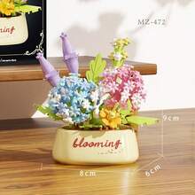 12pcs Micro Particle Flower Potted Building Blocks, Mini Particle Assembly, ABS Material, Suitable For Children 6+ Years Old, Develop Hands-On Ability, Can Be Desktop Decor, Window Display Collection, Holiday Small Gift, Gift Box Packaging - Multicolor - View 15