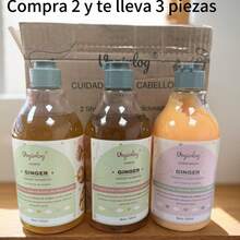 Kit de Shampoo y Acondicionador de Jengibre para Cabellos,Este productos Con Extracto de Jengibre es Una formula con Extracto de Jengibre,El Shampoo de Jengibre ayuda crea la apariencia de un cabello mas grueso,abundate y saludable,el Acondicionador ayuda Mejora la fuerza,elasticidad,hidratacion y balance ,los dos productos usa juntos diario para ayuda a infundir nutrientes en cada hebra,recupera la textura suave,brillo y la perfeccion sedosa INSTRUCION DE USO SHAMPOO : Despues de humedecer el cabello,aplique una cantidad adecuada de este producto,frotelo suavemente hasta obtener una espuma rica y luego enjuaguese bien con agua tibia INSTRUCION DE USO ACONDICIONADOR :Despues de lavarse el cabello con shampoo,aplique una cantidad adecuada de este producto,frotelo suavemente durante un minuto y luego ejuaguese bien con agua tibia,puede usar diaria o cada terce dia COMPRA KIT DE SHAMPOO Y JENGIBRE,TE REGARAMOS UNA SHAMPOO MAS,SERIA TOTAL :2 SHAMPOO DE JENGIBRE Y 1 ACONDICIONADOR - Multicolor - Ver 1