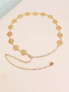 Fashionable Minimalist Exaggerated Carved Adjustable Western Style Vintage Metal Belt, Suitable For Jeans, Skirts