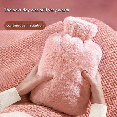 1PC 1000 Ml Hot Water Bag Filled With Hot Water, Thick Warm Hand, Warm Stomach, With Cute Plush Filling, Simple Dormitory For Students