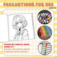 GDTME Cute High School Girl Painting Notebook, 9 Pages, Pink, "Heartbeat!" Cute! High School Girl's Daily Life Cute Manga Style, Anime Girl Illustrations (24 Pages), Perfect Birthday Gift, Christmas Gift, Girl Gift, Otaku Girl Gift, Valentine's Day And Women's Day Gift, Back To School Gift, Coloring Book, Art Supplies, Stationery - Kawaii Girl9 - View 6