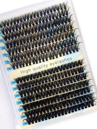 蓬松睫毛簇套装 60D80D 浓密睫毛嫁接套装 280 片左右睫毛簇嫁接套装 D 卷度浓密超大睫毛簇嫁接套装 单片睫毛簇 D 卷度 8-16mm 混合睫毛簇，含睫毛粘合剂和封口剂以及睫毛嫁接工具，方便在家自行嫁接