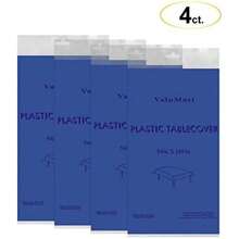 Party Essentials ValuMost - Mantel rectangular de plástico desechable de 137 x 274 cm, disponible en 22 colores, 4 unidades, color burdeos(4-Count Azul Real) - Multicolor - Ver 2