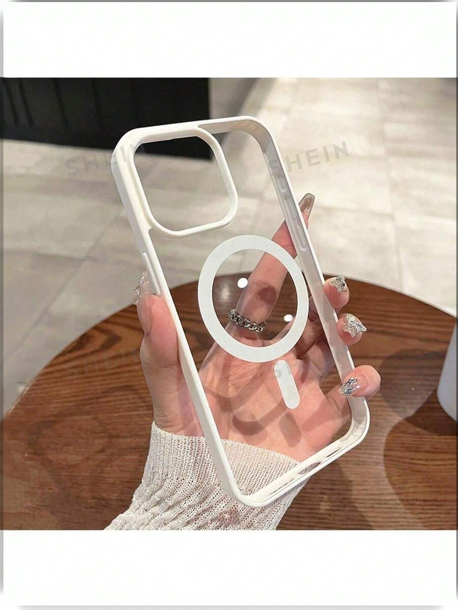 Transparent Magnetic Phone Case Compatible With IPhone 17 Pro Max 16 15 14 13 12 11 Pro Plus Max Mini Shockproof Cover Compatible - White - View 1