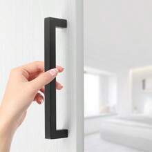 1pc/4pcs Black Cabinet Handle, Square Furniture Hardware Stainless Steel Kitchen Handle, Door Knob Cabinet Wardrobe Drawer Pull - Black - View 4