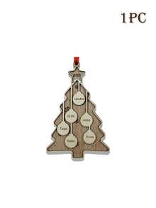 LICVIC Custom Christmas Decorations, Personalized Christmas Tree Decorations, Customized 1-7 Names Ornaments, Customizable Christmas Decor, Diy Ornaments, Christmas, Living Room Decor, Outdoor, Garden, Double-Layer Wooden Pendant, Christmas Crafts, Room Decor, Mom, Dad, Family,Elegant Living,Artful Living - Style a - View 11