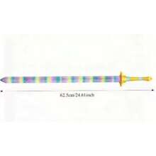 3D Printed Anime Character Sword Prop Model, DIY Assembly, Cartoon Character Sword Accessory Model, Suitable For Halloween Party Cosplay, Romantic Blue & Pink Sword Model, Cool Sword, Birthday/Halloween/Christmas Gift, Cosplay & Fan Collection - Multicolor - View 4