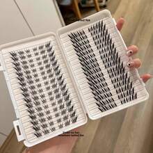 192片/32对 Foxy Sudhaba 假睫毛，自然斜翼狐狸眼九尾自粘睫毛 - D - 查看 7