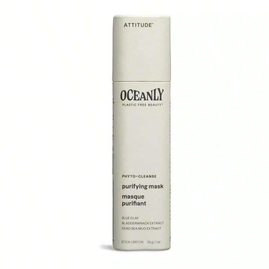 ATTITUDE Oceanly Face Mask Stick, EWG Verified, Plastic-Free, Plant And Mineral-Based Ingredients, Vegan And Cruelty-Free Beauty Products, PHYTO CLEANSE, Unscented, 1 Ounce - 白色 - 查看 1