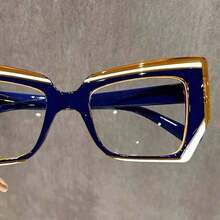 Eye Glasses Gradient Frame Transparent Lenses Computer Glasses Color Block Women's Fashion Glasses Street Style Shooting - Nhiều màu - Xem 9