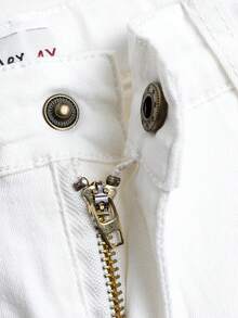 Quần short dệt thông thường thoáng khí đơn giản và linh hoạt cho bé trai - trắng - Xem 5