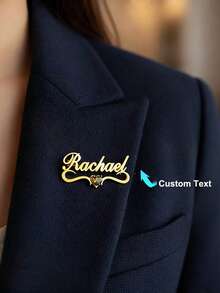 Broche de cinta con nombre y piedra natal en forma de corazón personalizado, broche de solapa de cinta con nombre de acero inoxidable personalizado, joya personalizada, regalo perfecto para ella - Multicolor - Ver 8