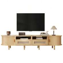 Television Stands & Entertainment Centers - Light Oak + MDF + Metal & Wood - View 10