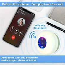 Mini Bluetooth Shower Speaker With LED Light, Portable IPX4 Waterproof, Hands-Free Speakerphone. Rechargeable Using Micro USB, Wireless Stereo For Beach, Shower & Home - Black - View 9