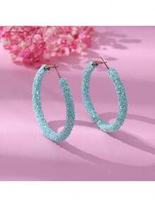 1 Pair Colorful Shiny Exaggerated Circle Earrings, Fashionable For Party And Daily Wear - circle - View 28