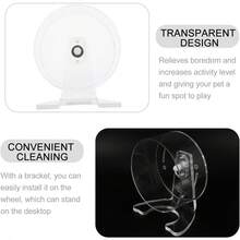 iplusmile Rueda de Ejercicio Transparente para Hámsters con Soporte Aparato de Entrenamiento Silencioso para Ardillas Erizos y Pequeños Roedores Accesorio de Actividad Física para Mascotas - 1 - Ver 9