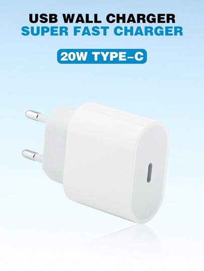 20W USB-C snabbladdaradapter, kompatibel med Apple 14 13 12 11 Pro Max PLUS, PD 20W väggladdare, USB-C telefonladdare, EU-kontakt med hög utgångseffekt