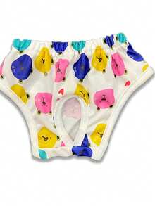 1片装狗狗尿布 - 小熊图案尿垫，舒适贴身设计，易于清洗且可重复使用，适用于马尔济斯犬、吉娃娃犬、泰迪犬及其他犬种。 - 玫瑰紅 - 查看 10