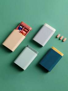 Tragbare Multi-Fach Pillenorganizer, bunter kompakter Medikamentenkoffer für Reisen & täglichen Gebrauch, Pillendose mit sicheren Deckeln zum Sortieren von Vitaminen & Nahrungsergänzungsmitteln, kleine Pillenbox für die Medikamentenverwaltung unterwegs - Verschiedenfarbig - Übersicht 3
