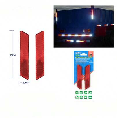 12 Catarifrangenti rossi in plastica per la del veicolo, 15cm x 2cm, accessori per auto, attrezzatura di riflettente, catarifrangenti per camion