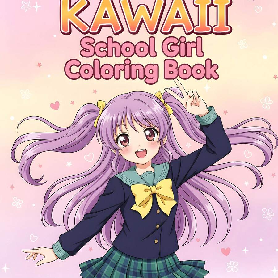 GDTME Cute High School Girl Painting Notebook, 9 Pages, Pink, "Heartbeat!" Cute! High School Girl's Daily Life Cute Manga Style, Anime Girl Illustrations (24 Pages), Perfect Birthday Gift, Christmas Gift, Girl Gift, Otaku Girl Gift, Valentine's Day And Women's Day Gift, Back To School Gift, Coloring Book, Art Supplies, Stationery