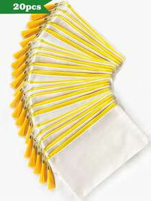 1个/5个（混色）帆布拉链流苏收纳包，旅行化妆包，化妆品收纳包，铅笔盒，DIY收纳袋，DIY礼物，化妆包，洗漱包，浴室用品，大学宿舍旅行必备，多功能化妆品收纳包，可爱手提包钱包收纳包，便携式化妆刷收纳包，带拉链，可存放口红、护肤品、手机、硬币和其他小物件，适合居家、旅行、海滩、泳池派对、度假和上学等场合。