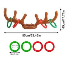 14/7pcs/Inflatable Reindeer Antler Ring Throw Christmas Party Game Hat,Suitable For Christmas,Winter Holiday Party Supplies Gifts - Multicolor - View 3