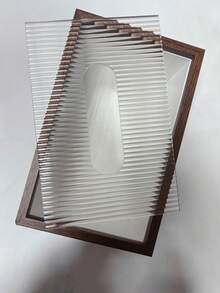 Cirelle 1个/2个装胡桃木纸巾盒 - 现代简约长方形设计，易于更换的优质胡桃木盒盖，抛光表面，适用于书桌、浴室、办公室和床头柜装饰 - 复古风格收纳盒，天然纹理，每个都是独一无二的。圣诞节、国庆节、情人节礼物。 - 彩色 - 查看 16