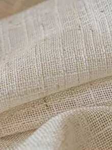 1pc Coffee-Color Embroidered Hollow-Out Voile Curtain, Rod Pocket Design, Suitable For Living Room And Bedroom - Sheer And Light Filtering Curtain - Beige - View 7